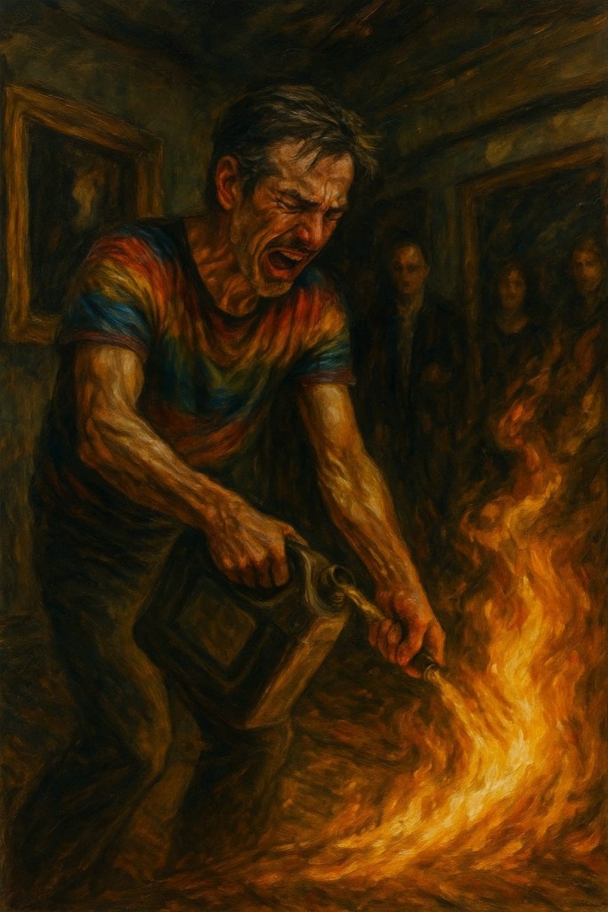 האוצר שורף את היעשותו גלריה ק, ארן אביס, דימוי דיגיטלי